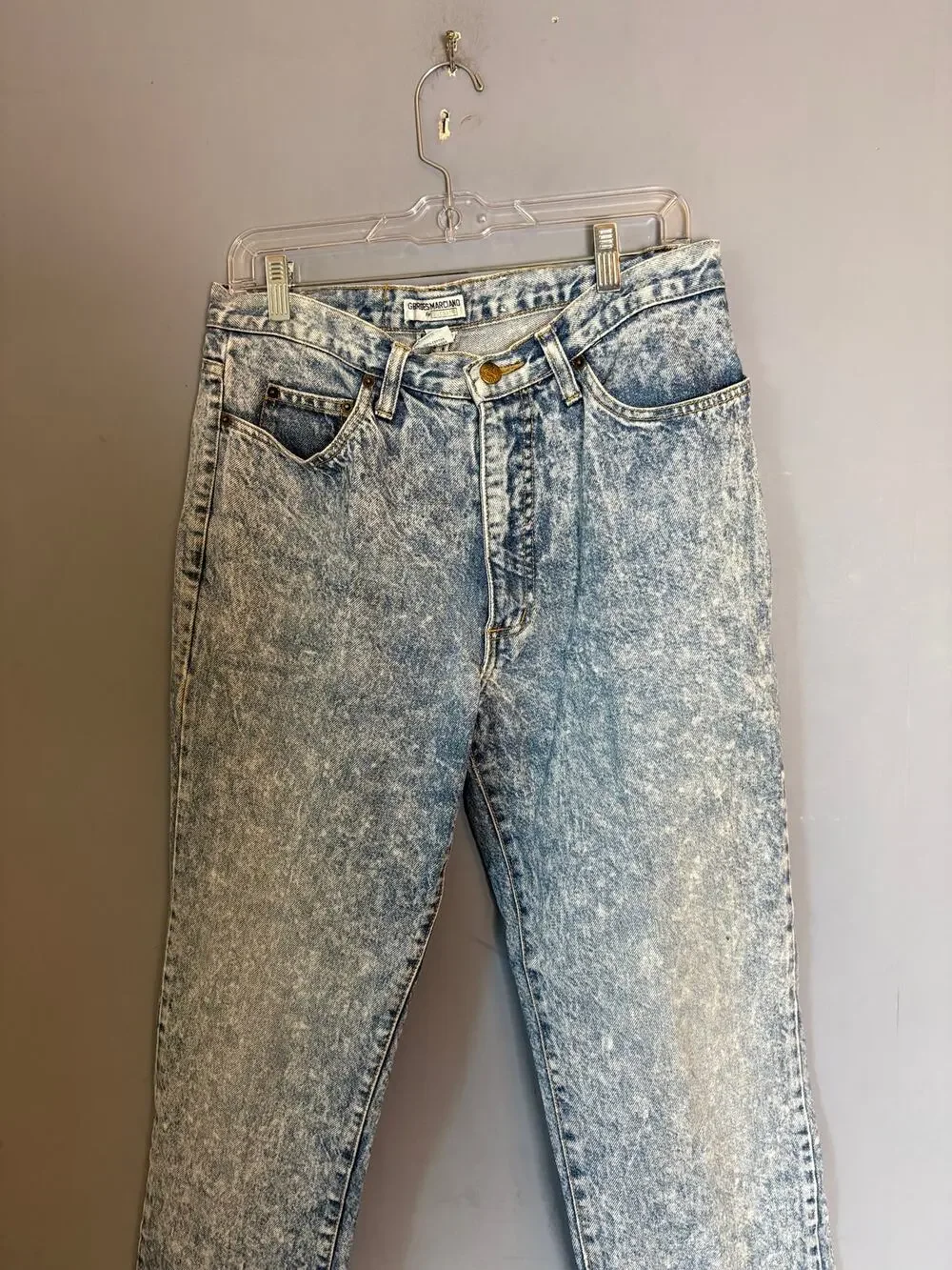 Vintage 80s Guess Georges Marciano Men’s Acid Wash Tapered Jeans USA Sz 34
